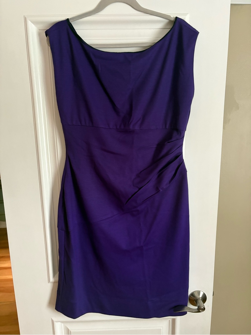 Diane Von Furstenberg Deep Purple Boatneck Sheath Dress